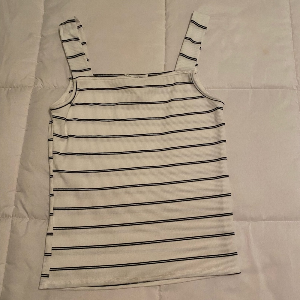 White Stripe Tank Top